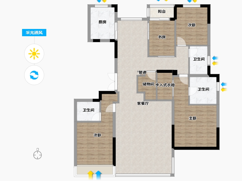 河南省-郑州市-正商祯瑞上境-135.38-户型库-采光通风