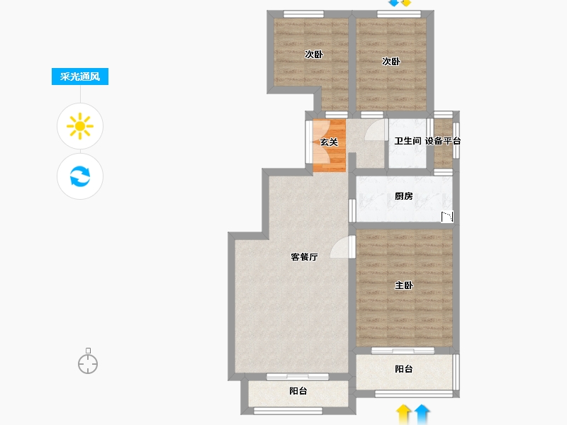 河北省-承德市-君御府-76.62-户型库-采光通风