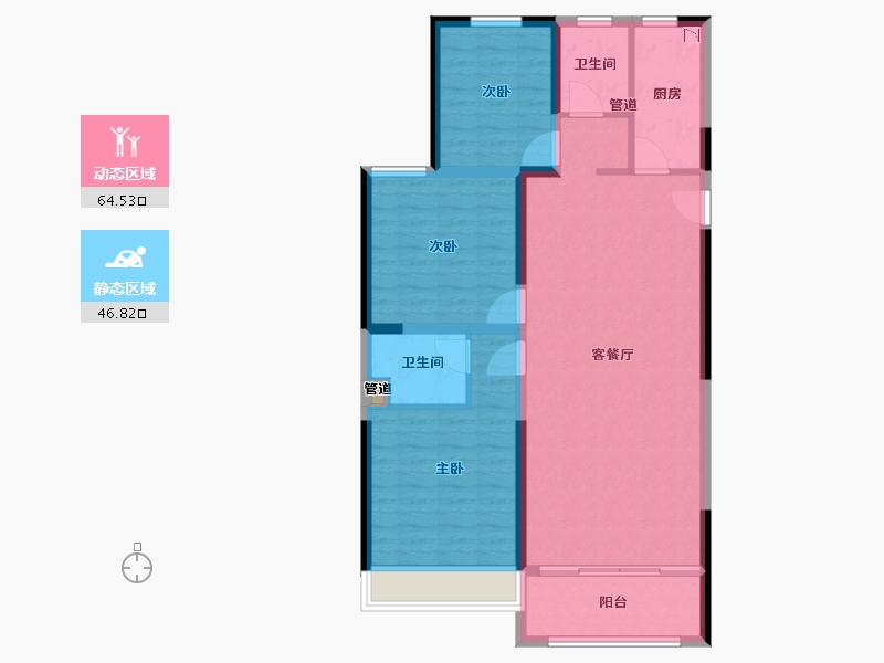 河南省-郑州市-亚星环翠居-100.80-户型库-动静分区