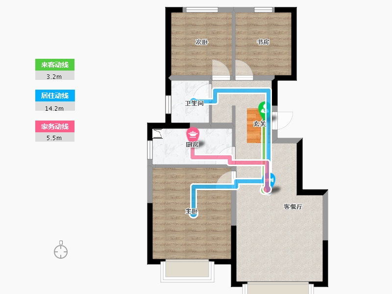 天津-天津市-当代公园阅ΜΟΜΛ-73.60-户型库-动静线