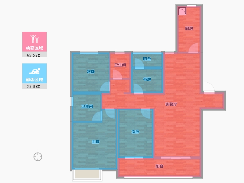 江苏省-南京市-中海玄武公馆-105.69-户型库-动静分区