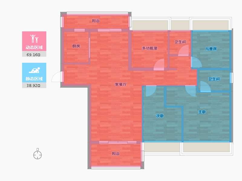 广西壮族自治区-桂林市-碧桂园剑桥郡-97.38-户型库-动静分区