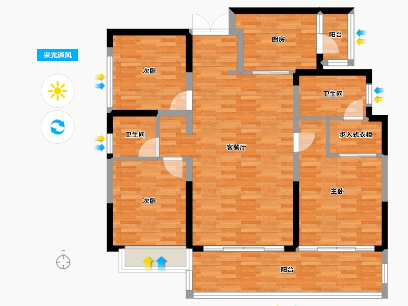 四川省-成都市-青秀未遮山-101.12-户型库-采光通风