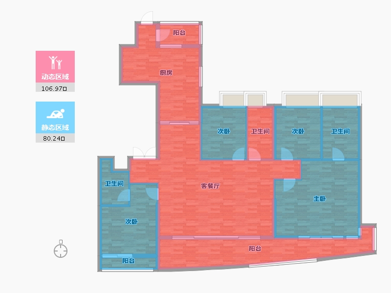 湖北省-武汉市-华侨城纯水岸东湖-171.52-户型库-动静分区