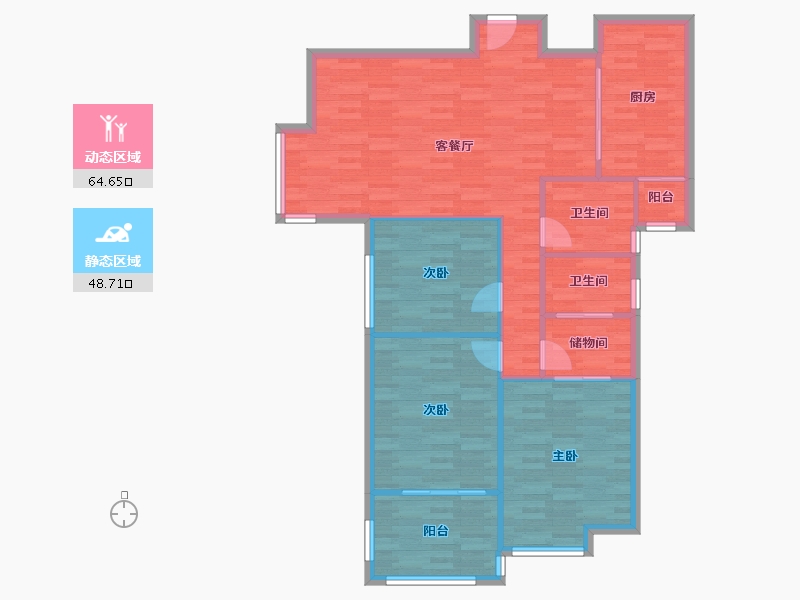 河南省-郑州市-银基王朝四期-103.96-户型库-动静分区