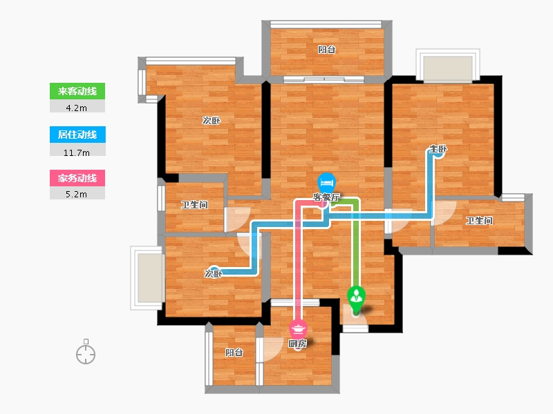 四川省-成都市-同森锦逸-81.49-户型库-动静线