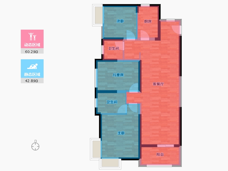 湖北省-武汉市-保利大都会尚湖-92.00-户型库-动静分区