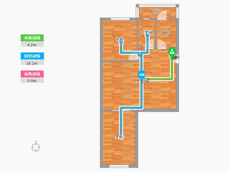 天津-天津市-远翠中里-63.76-户型库-动静线