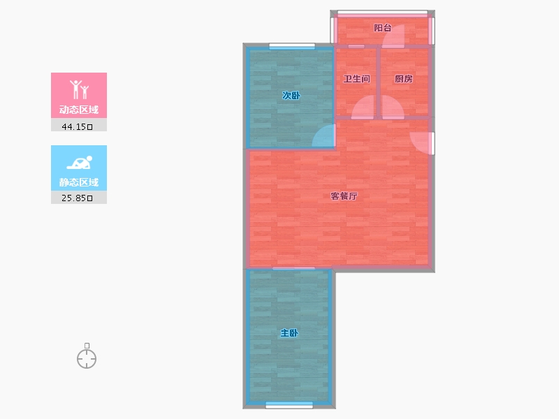 天津-天津市-远翠中里-63.76-户型库-动静分区