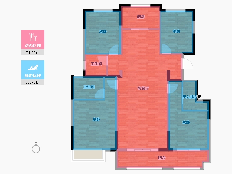 江苏省-连云港市-万象琴岛壹号院-111.77-户型库-动静分区