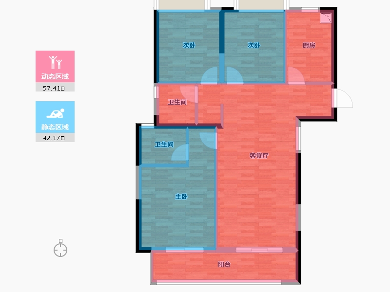 广东省-广州市-星河湾半岛-89.96-户型库-动静分区