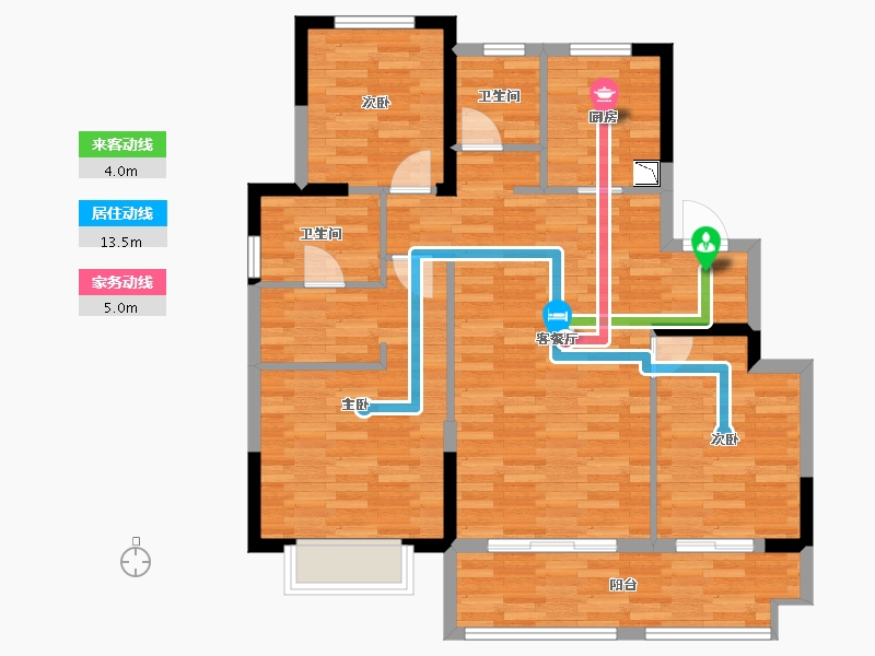 浙江省-宁波市-绿地海湾-90.93-户型库-动静线