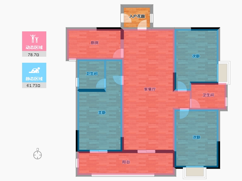 江苏省-连云港市-禾嘉新都-130.00-户型库-动静分区