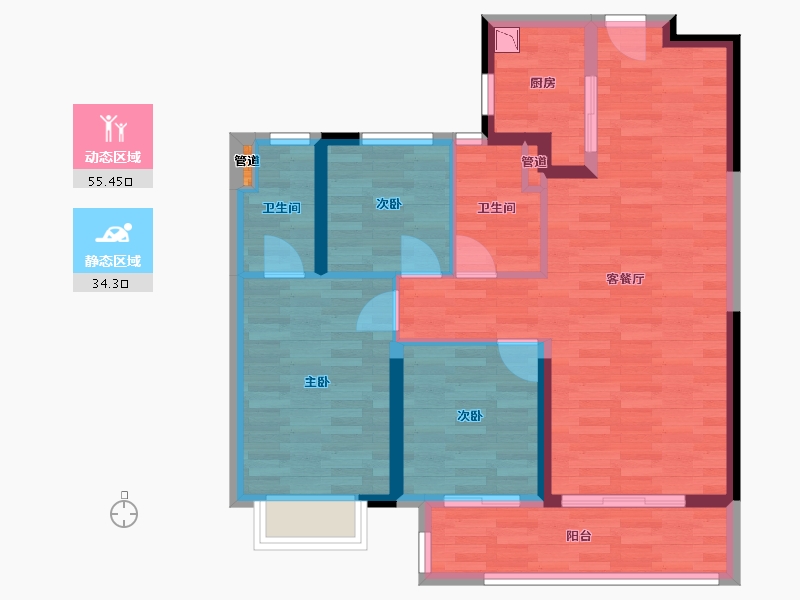 湖北省-武汉市-中铁知语城-80.14-户型库-动静分区