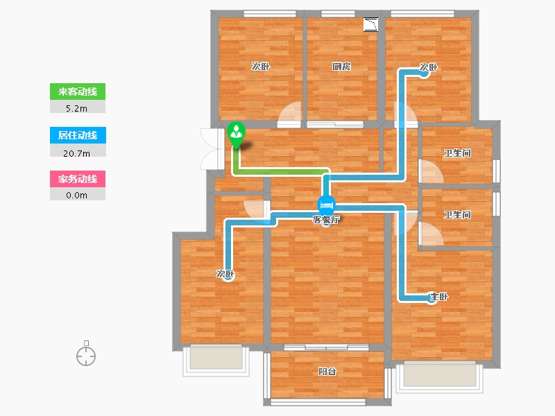 浙江省-宁波市-宏地首府-103.07-户型库-动静线