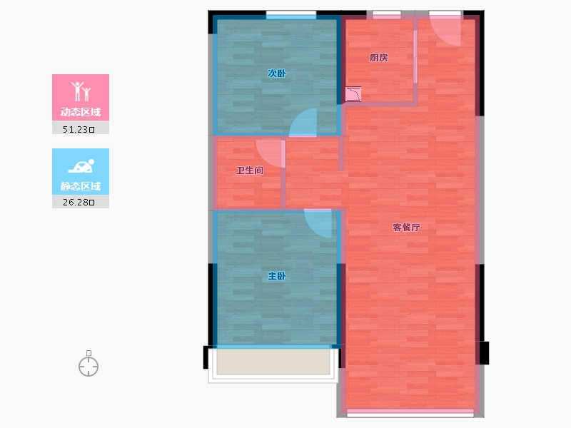 甘肃省-天水市-碧桂园御府-70.18-户型库-动静分区