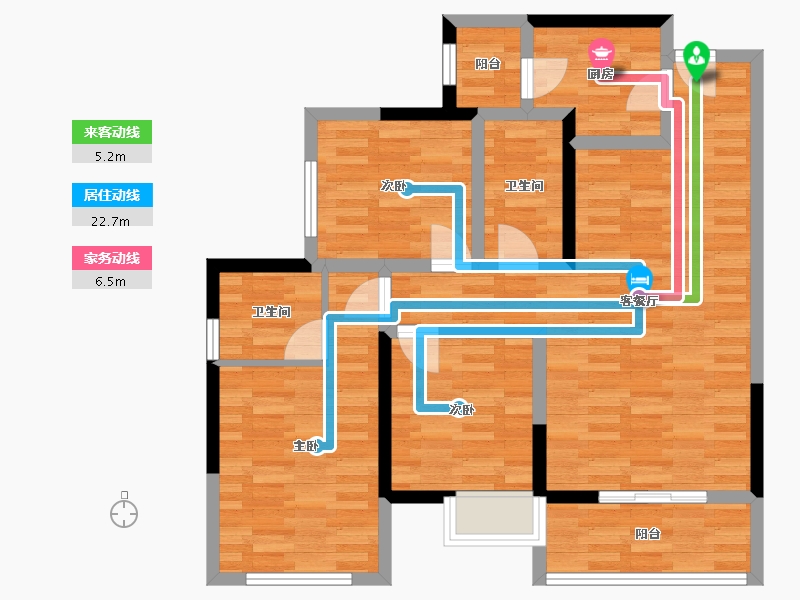 四川省-雅安市-文曲新座-82.75-户型库-动静线