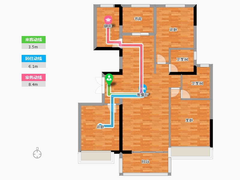 山东省-菏泽市-龙翔南湖公馆-110.00-户型库-动静线