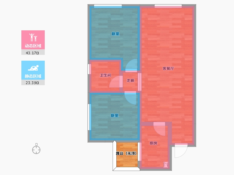 浙江省-杭州市-美之园-61.38-户型库-动静分区