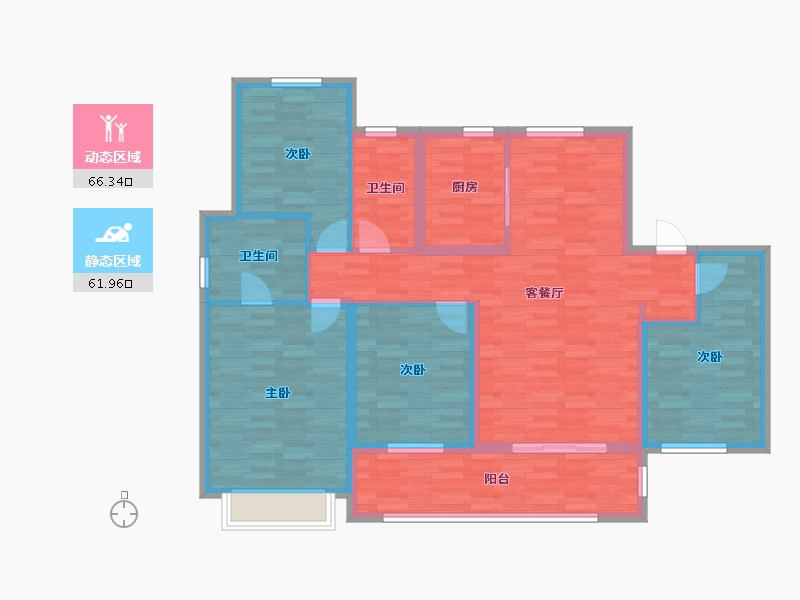 江苏省-苏州市-中海上贤府-115.19-户型库-动静分区