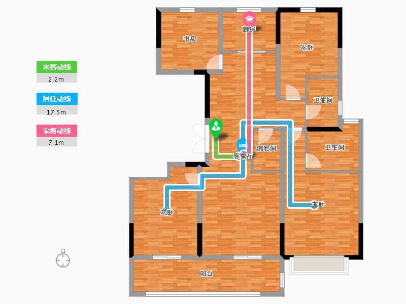 江苏省-盐城市-射阳悦府C户型146-140.00-户型库-动静线