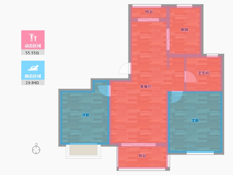 江苏省-无锡市-绿地波士顿公馆-76.47-户型库-动静分区