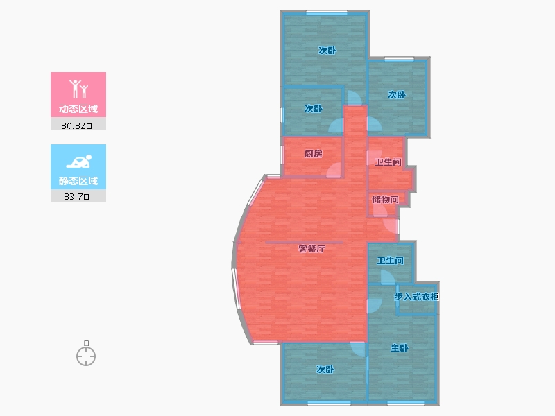 北京-北京市-世纪城春荫园-152.33-户型库-动静分区