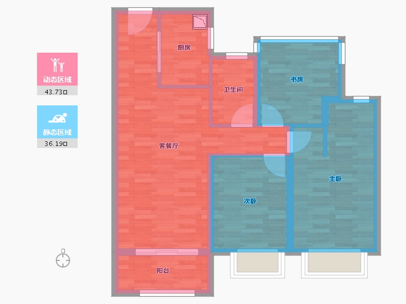 安徽省-合肥市-滨湖-70.80-户型库-动静分区