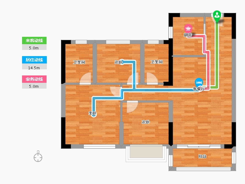 浙江省-绍兴市-碧桂园钱塘府-71.35-户型库-动静线