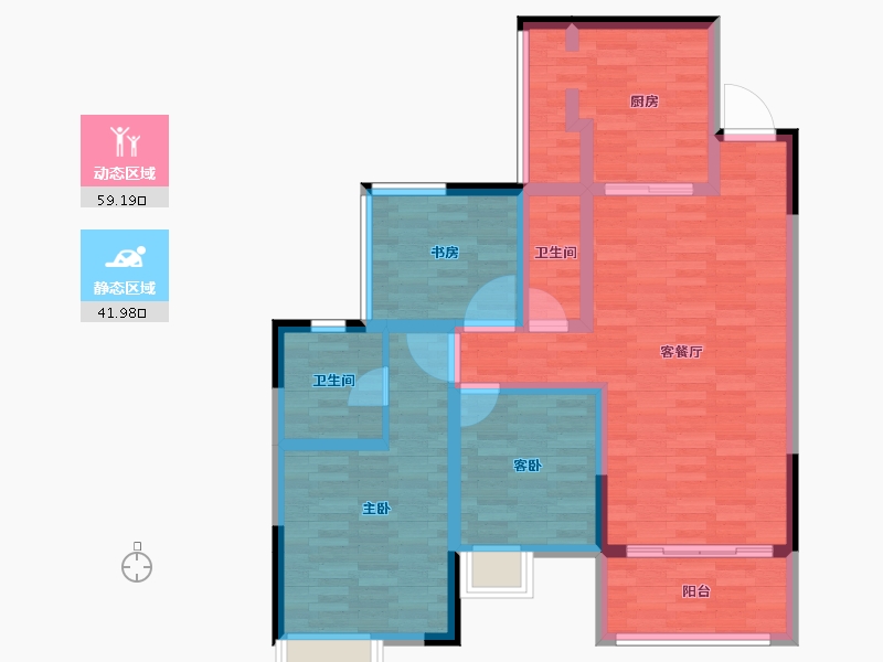 四川省-巴中市-恩阳高庐御品湾-89.39-户型库-动静分区