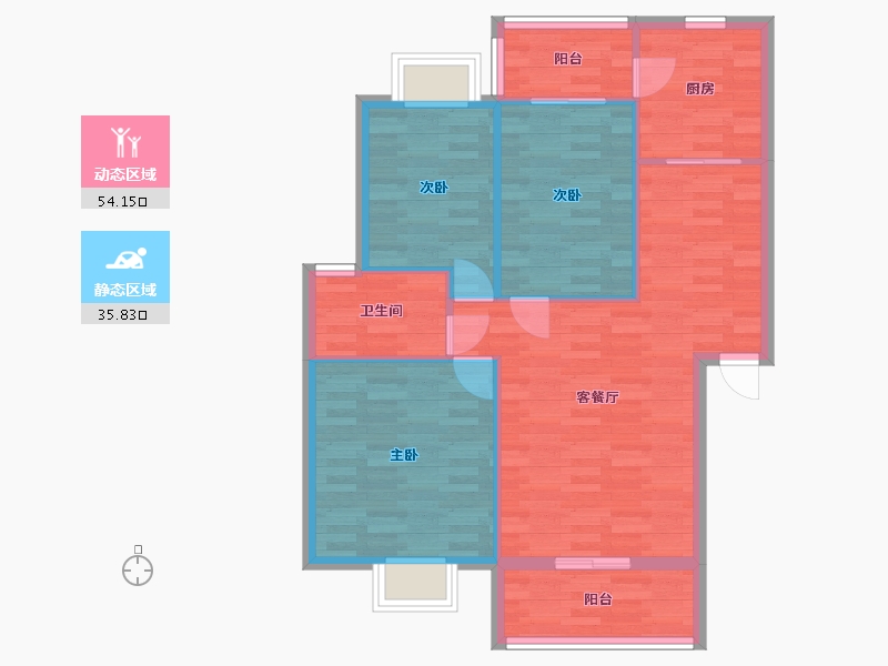 四川省-成都市-荆竹小区-81.94-户型库-动静分区