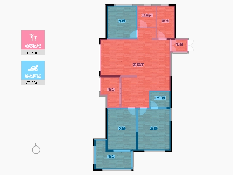 江苏省-南通市-凯旋华府-134.00-户型库-动静分区