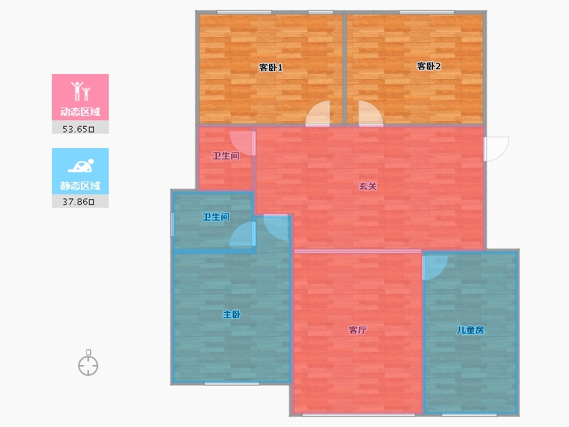 安徽省-宣城市-旌德公馆-118.20-户型库-动静分区