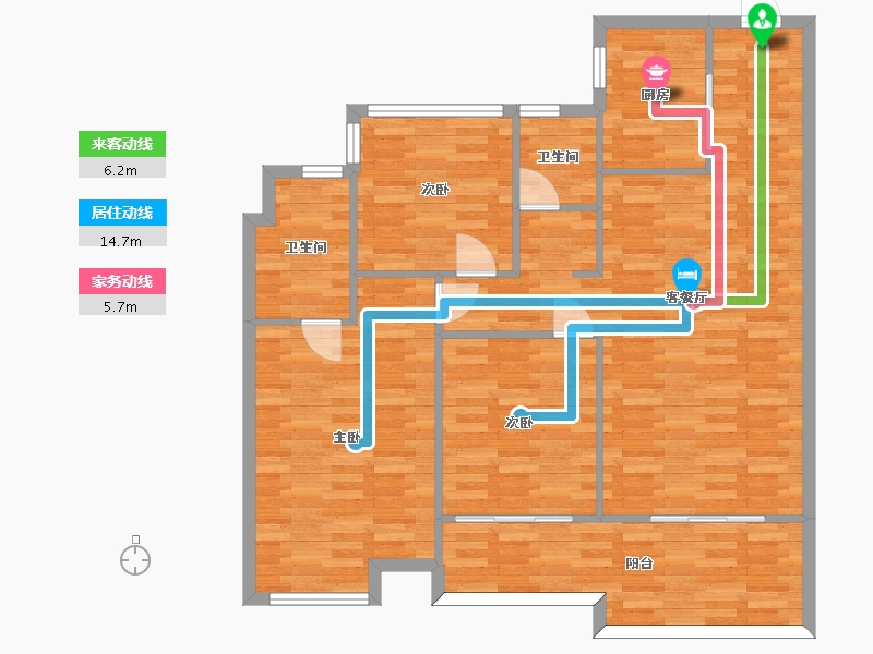 江苏省-南通市-万科城市之光-102.85-户型库-动静线