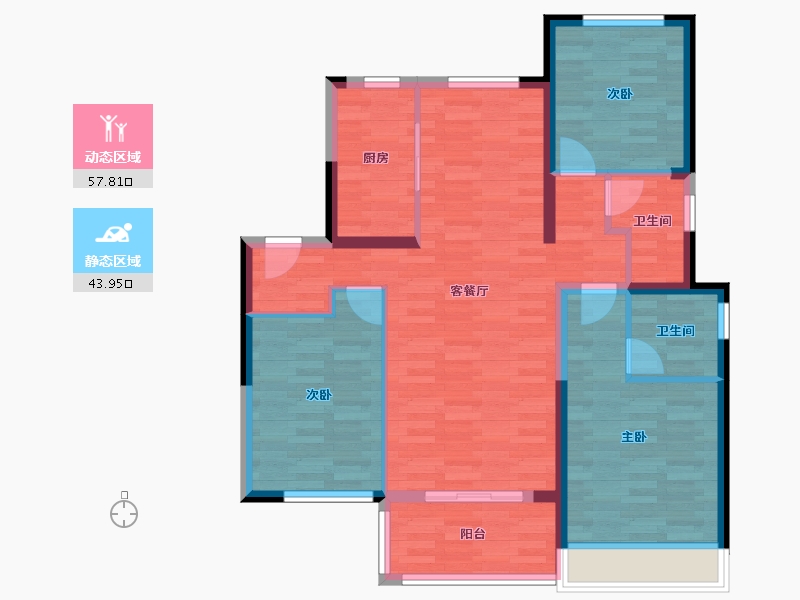 海南省-海口市-大华锦绣海岸-91.13-户型库-动静分区