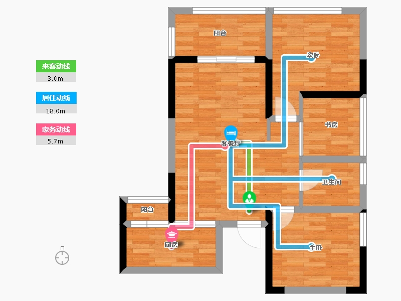 四川省-成都市-高登瑞华天地-63.81-户型库-动静线