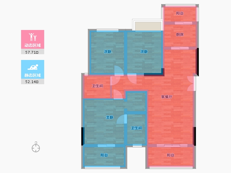 四川省-德阳市-金凯国际-97.10-户型库-动静分区