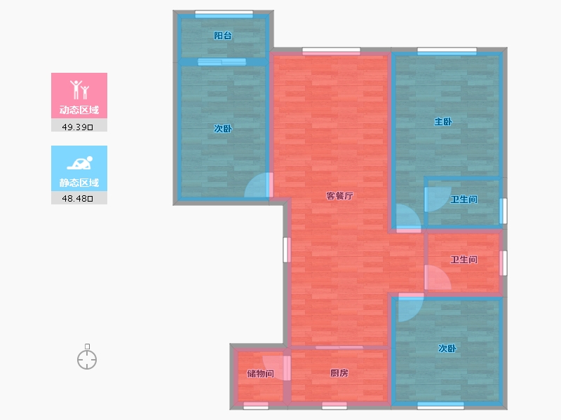 河北省-沧州市-新华府-86.97-户型库-动静分区