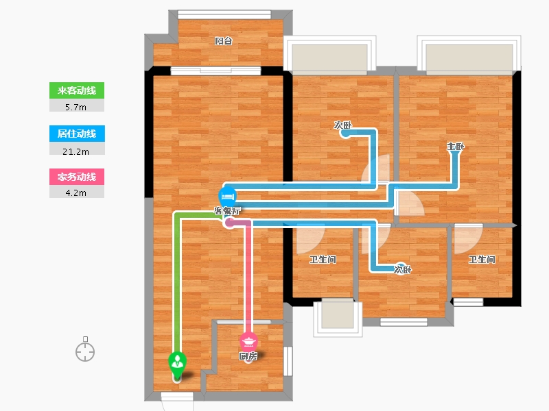 福建省-三明市-沙县碧桂园-72.69-户型库-动静线