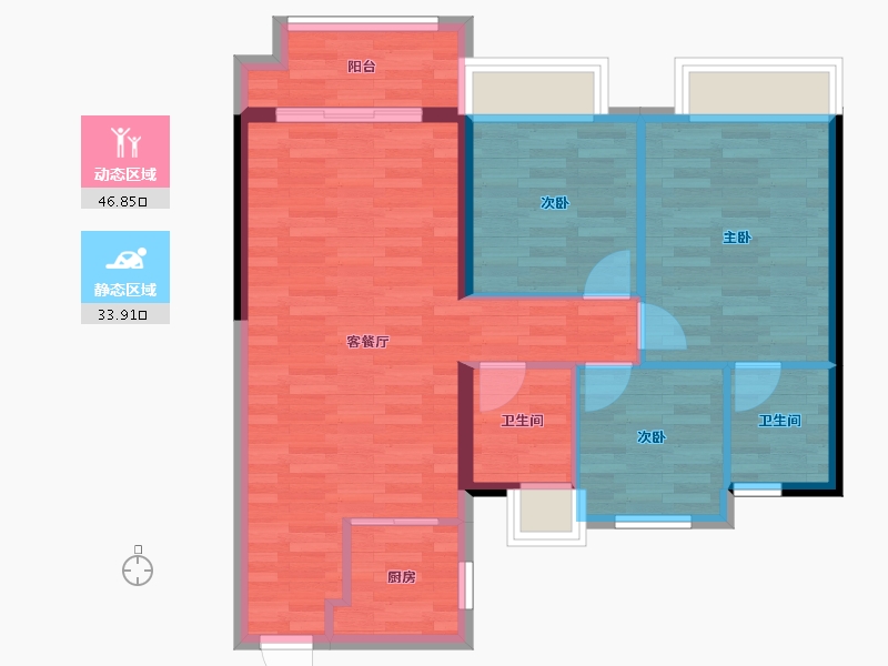 福建省-三明市-沙县碧桂园-72.69-户型库-动静分区