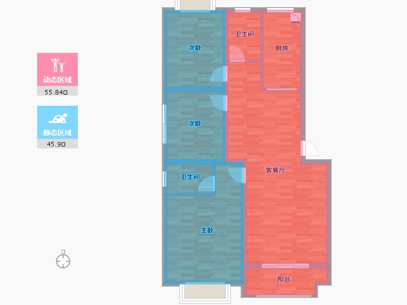 江西省-宜春市-幸福家苑-91.69-户型库-动静分区