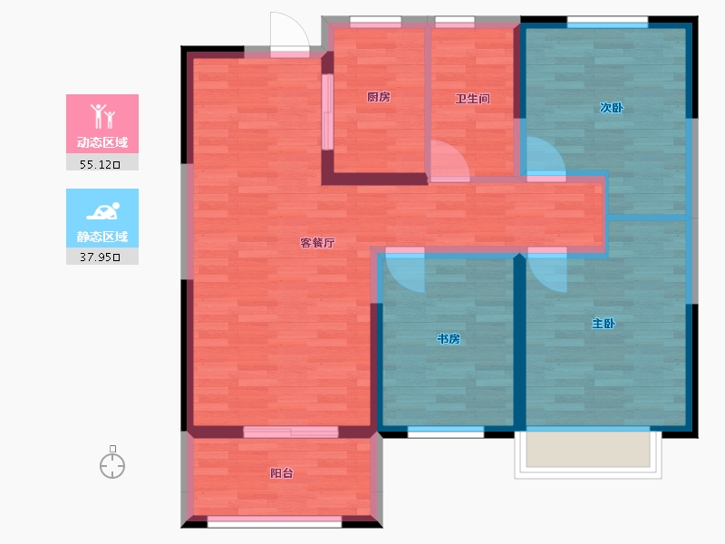 河南省-郑州市-汇航佳苑-83.00-户型库-动静分区