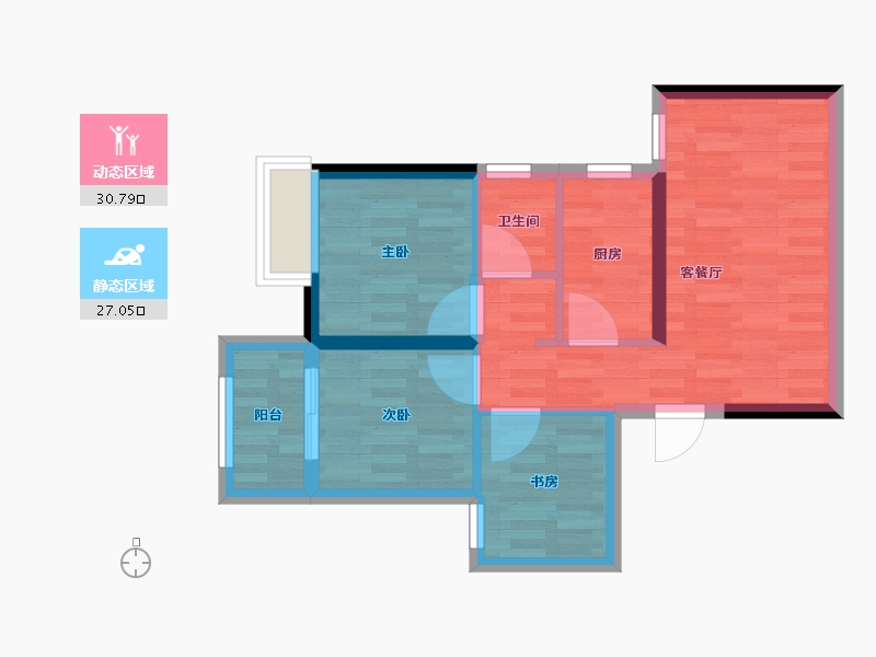 河南省-郑州市-汇泉景悦城-50.75-户型库-动静分区