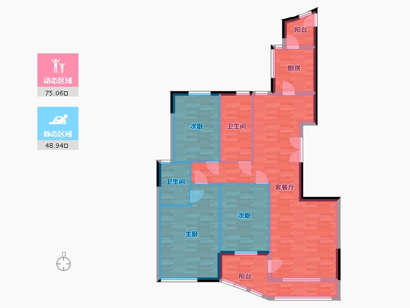 浙江省-嘉兴市-滨海一号-111.78-户型库-动静分区