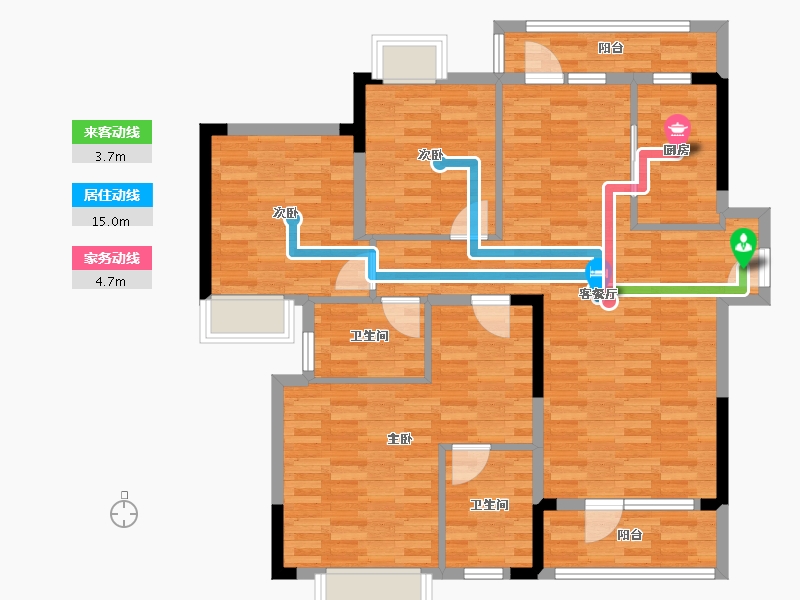 湖北省-武汉市-城投瀚城璞岸-106.00-户型库-动静线