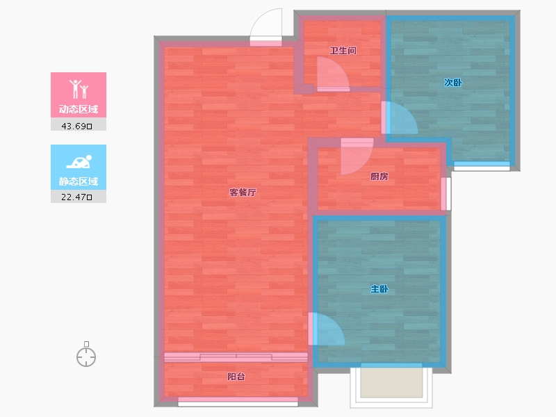 山西省-大同市-绿地璀璨天城-58.69-户型库-动静分区