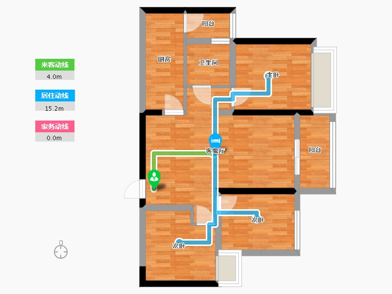 重庆-重庆市-金科中建集美阳光-64.53-户型库-动静线