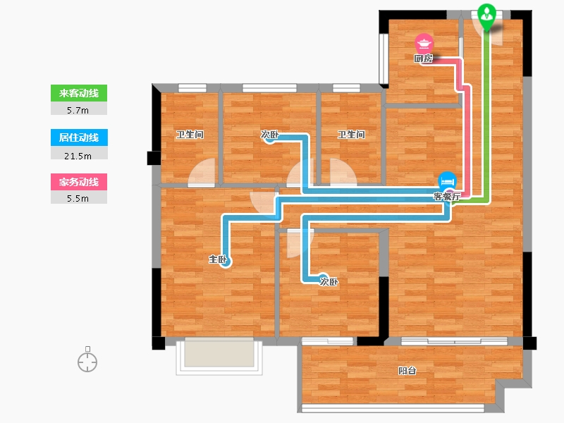 福建省-龙岩市-碧桂园-86.50-户型库-动静线