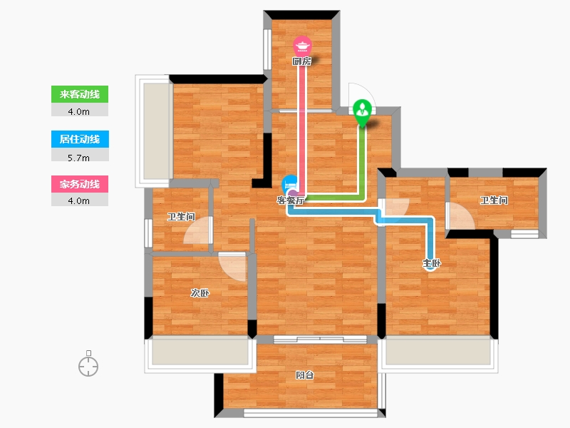 四川省-南充市-蓝光星星国际-68.35-户型库-动静线