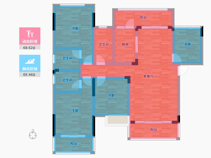 四川省-南充市-翡翠城-117.04-户型库-动静分区